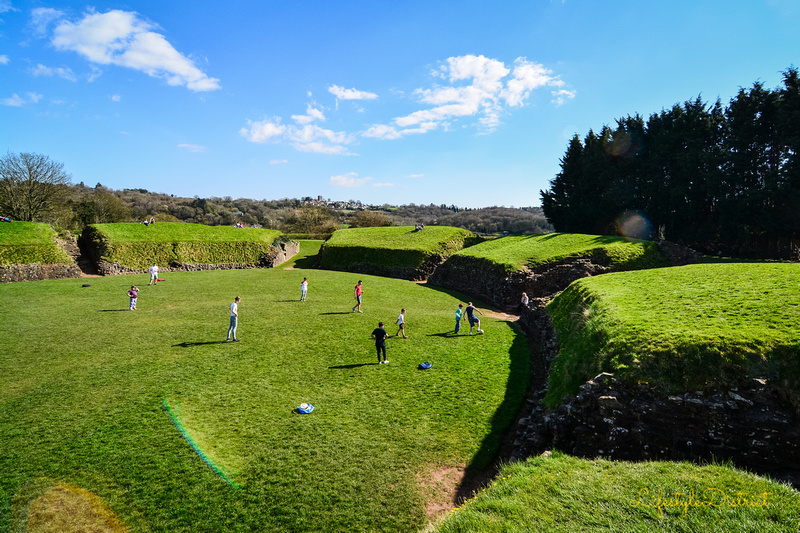 The Roman amphitheatre at Caerleon is amazingly well preserved