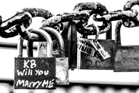 Lovers locks on the Albert Dock, in Liverpool.