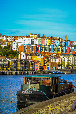 Bristol harbour showing of its colourful houses