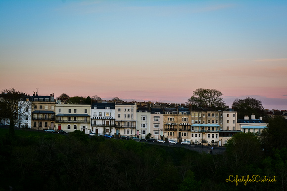 A beautiful sunrise over Sion Hill street in Clifton Village viewed from the Suspension Bridge, what's not to like?