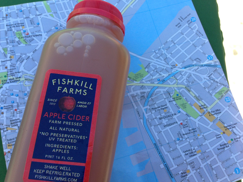 During the Enterprise Nation Go Global Small Business Mission to New York, I stopped for a bottle of fresh apple cider from FishKill Farms at Brooklyn Borough Hall Greenmarket. 