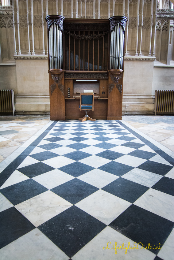 I loved the tiles leading to an organ at Bristol Cathedral, Virginia Allwood Le Shop UK Photography